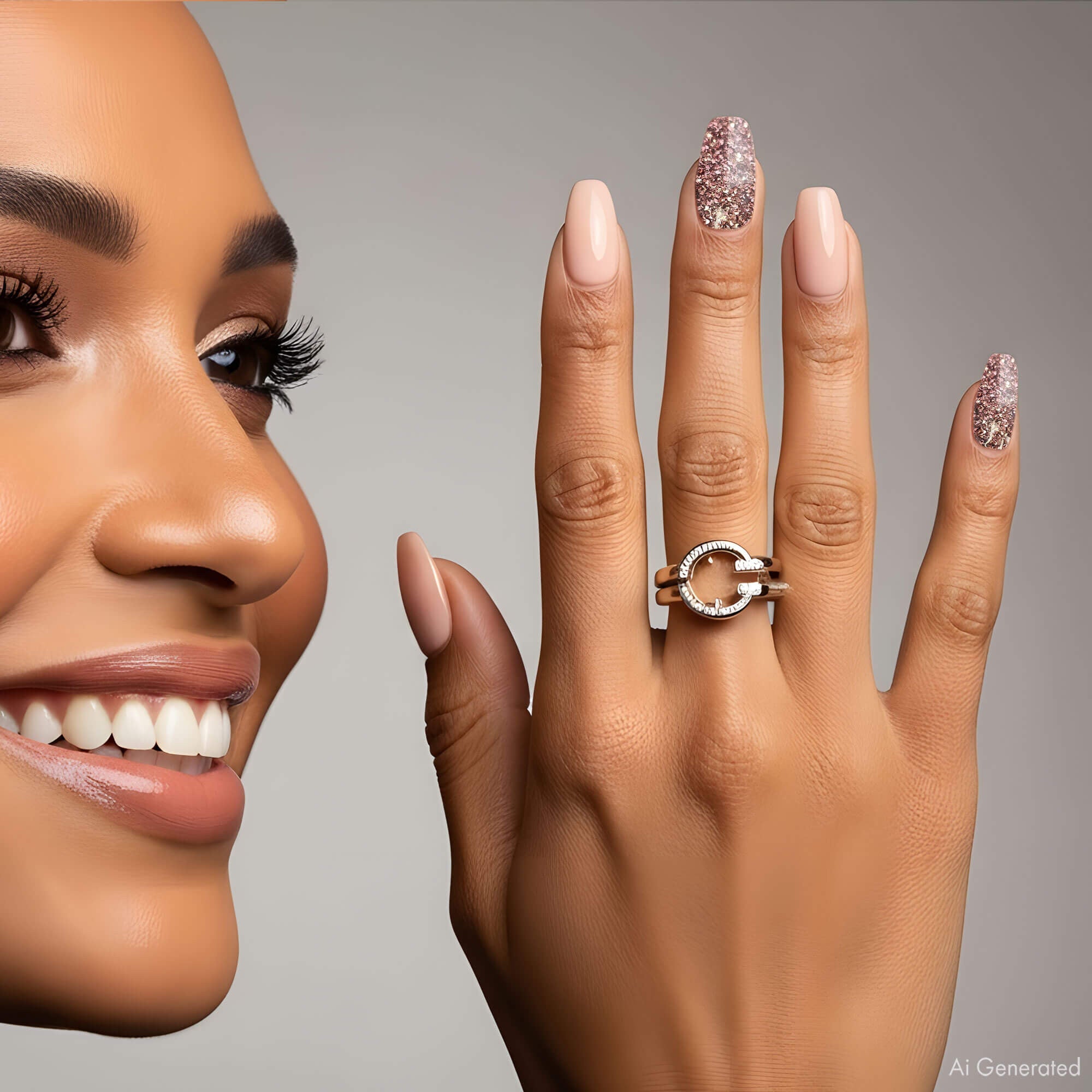 Gel Polish – Rose Gold (Big Glitters) – DN060 – 4ml – HEMA Free