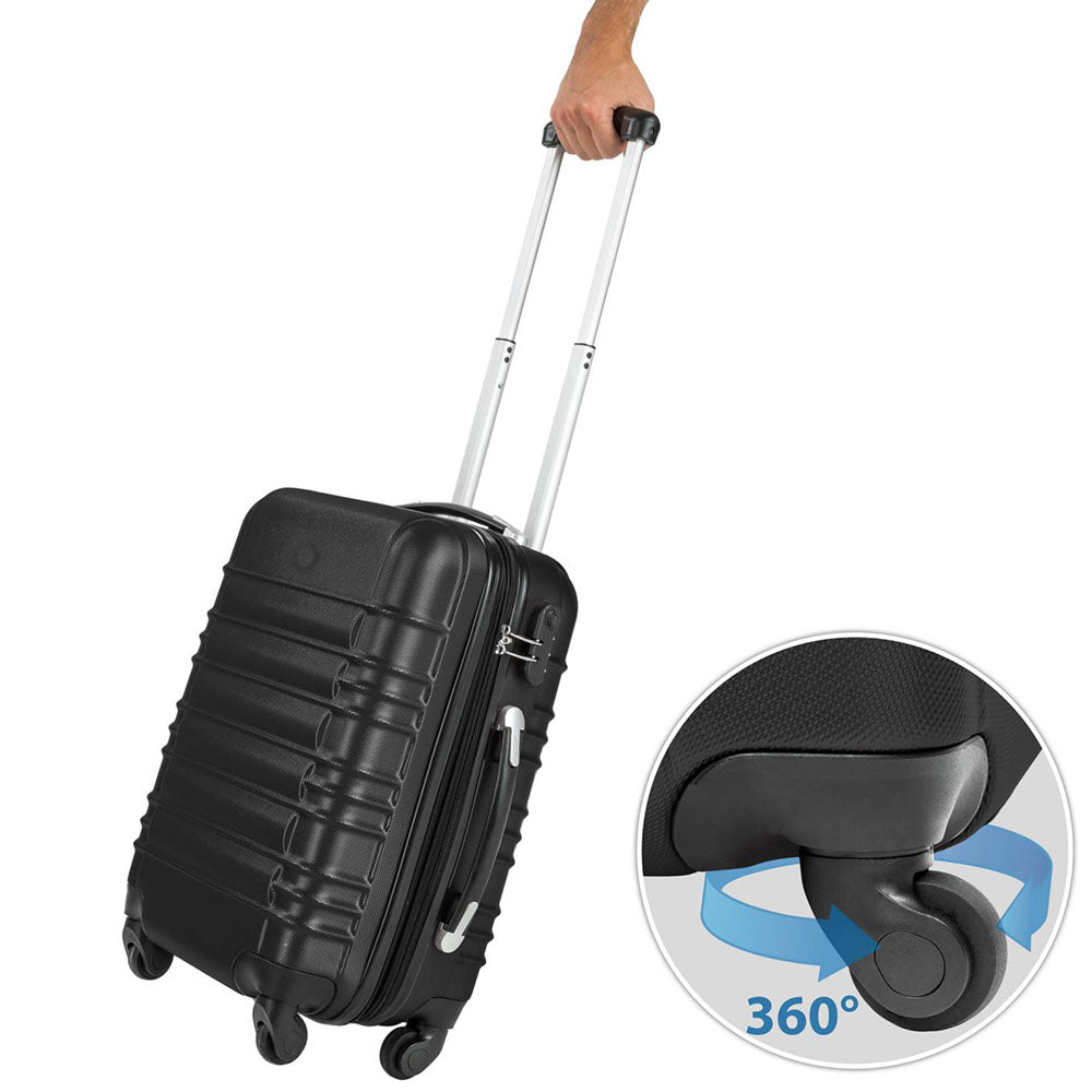 Sada 4 cestovných kufrov s tvrdým krytom, 4 rôzne farby-čierna