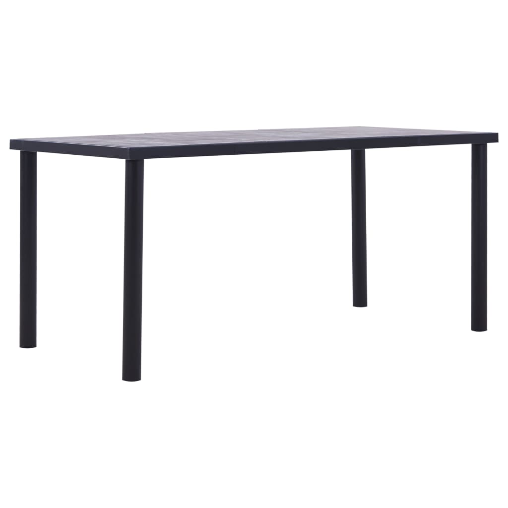 NNEVL Dining Table Black and Concrete Grey 160x80x75 cm MDF