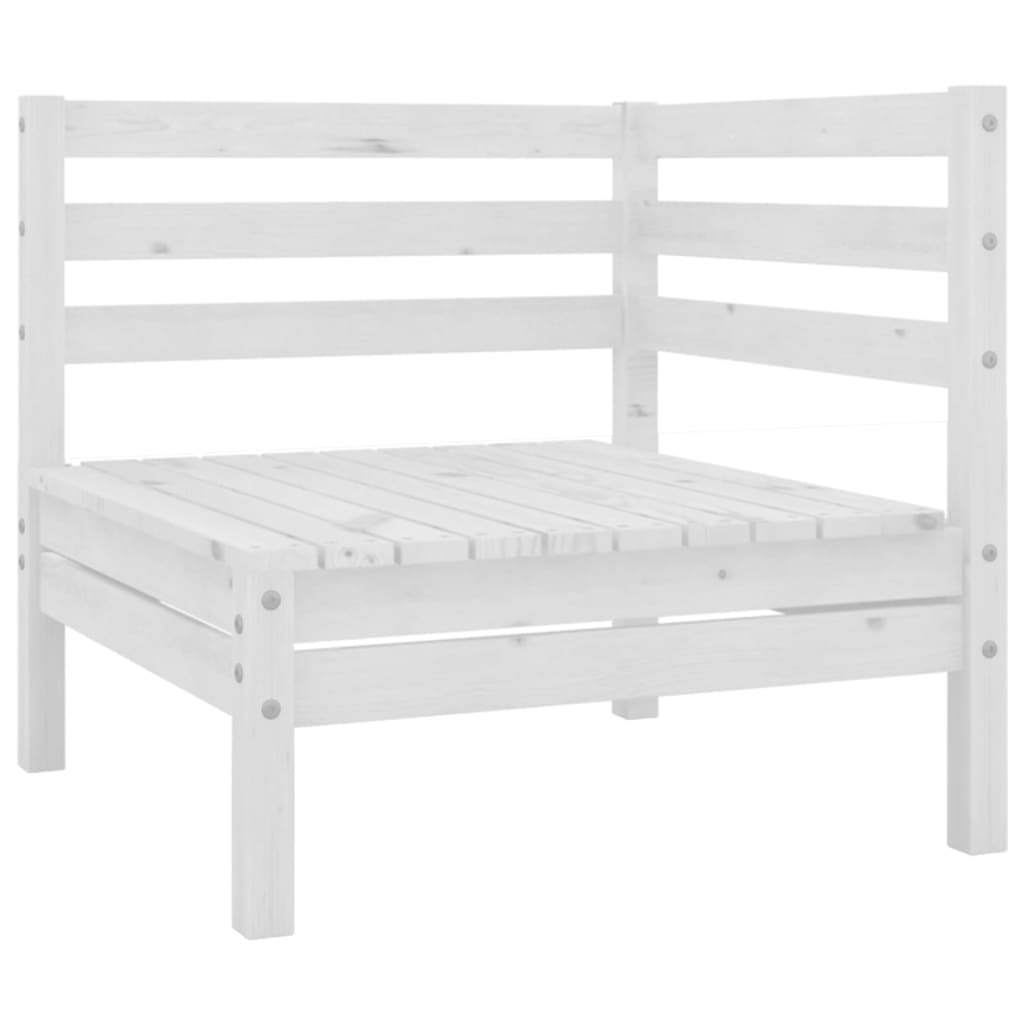 NNEVL 3 Piece Garden Lounge Set Solid Pinewood White