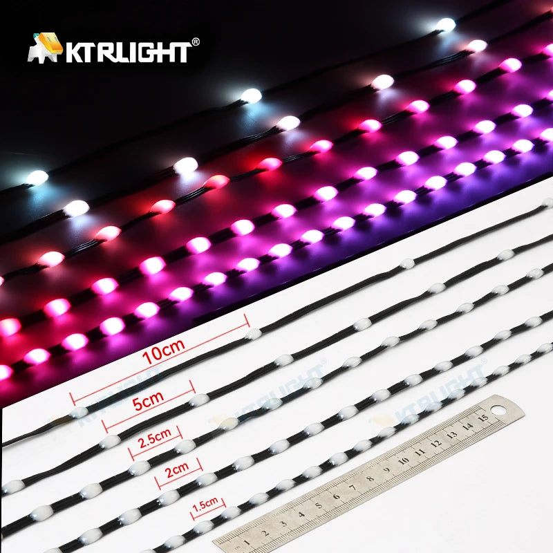 DC12V WS2811 3PIN pixel string signal RGB Addressable Fairy Lights for Room Decor, Ramadan, Outdoor IP68 Black Wire  Pitch