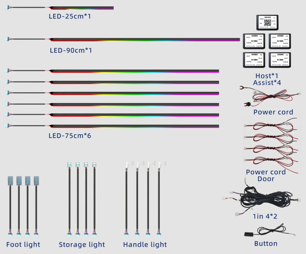 OEM Factory Customization LED Car Ambient Light Kit 18/22 RGB Dynamic Symphony Interior LED Lights for Cars