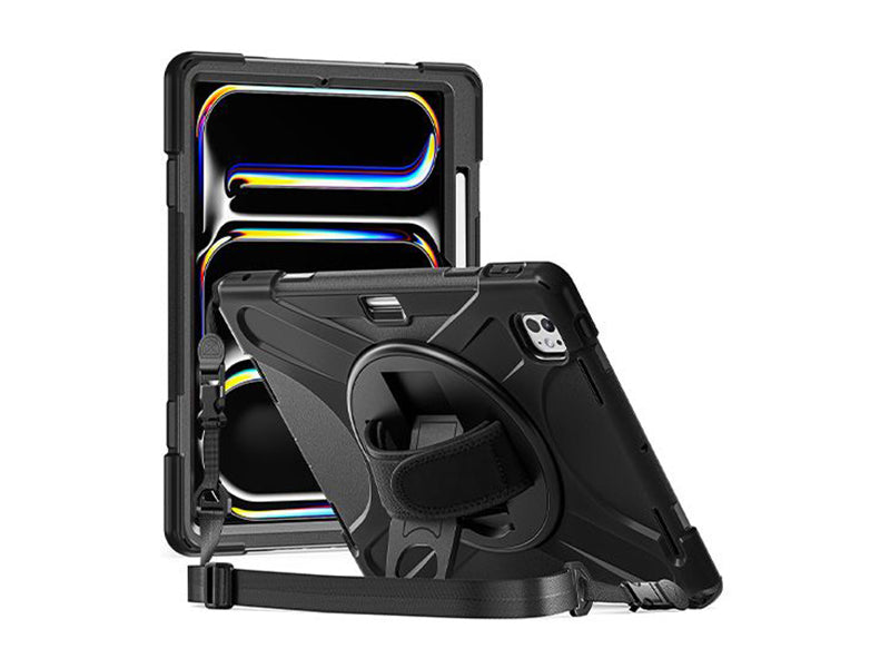 Coque Securit rotative iPad Pro 13 (2024 - M4) - Noir