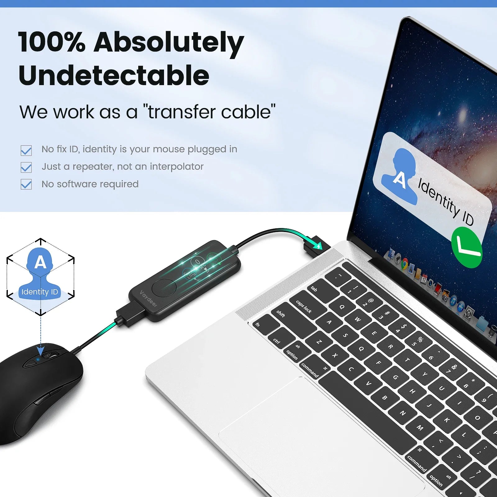 NNEOBA Fully Automatic USB Mouse Jiggler with HD Screen