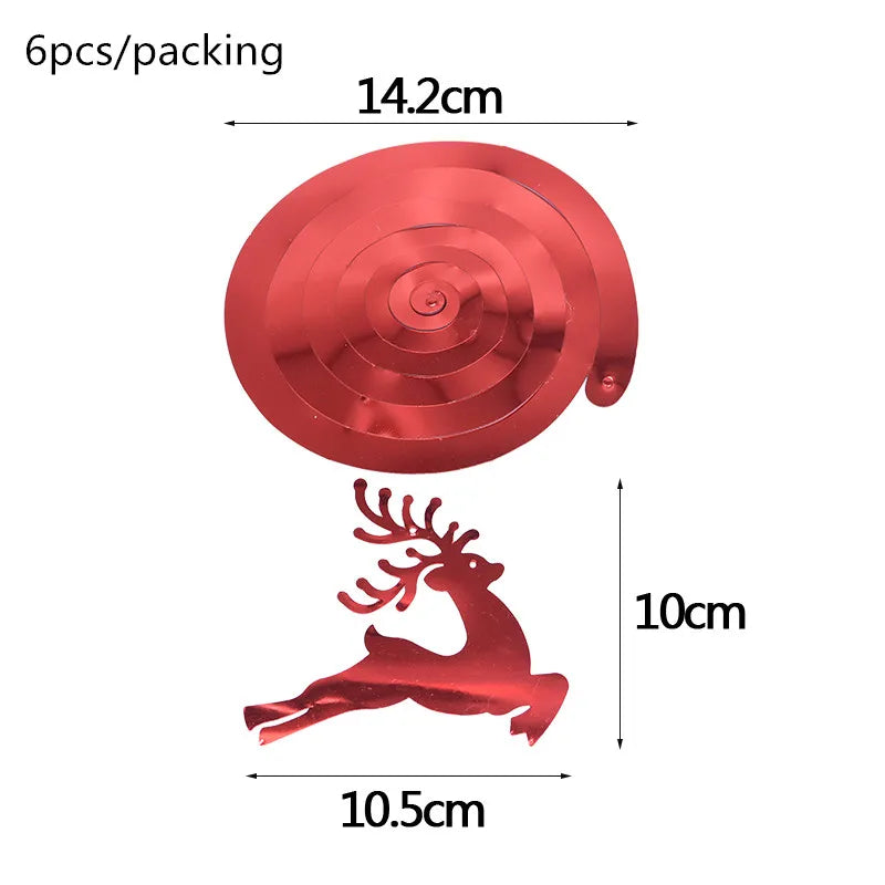6pcs/set Christmas Spiral Hanging Deco Mini Christmas Tree Banner Snowflake Swirl Ceiling Deco For New Year Xmas Party Ornaments