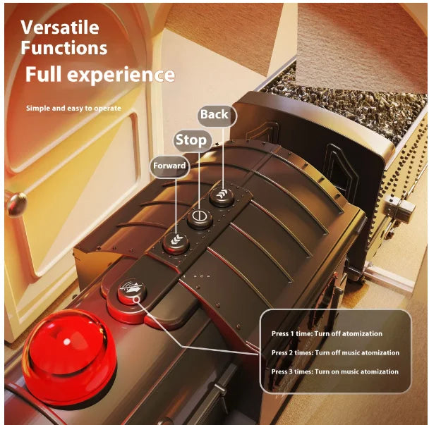 Cross-Border Retro Steam Train Track Toy Gift Box Set for Boys Simulated Electric Small Train Track Car Toy Plastic Material