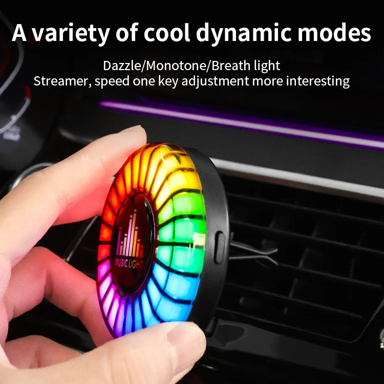 Decorative Car Mini Aromatherapy Atmosphere Light Interior air Outlet Perfume Voice-controlled Music RGB Rhythm Pickup Light