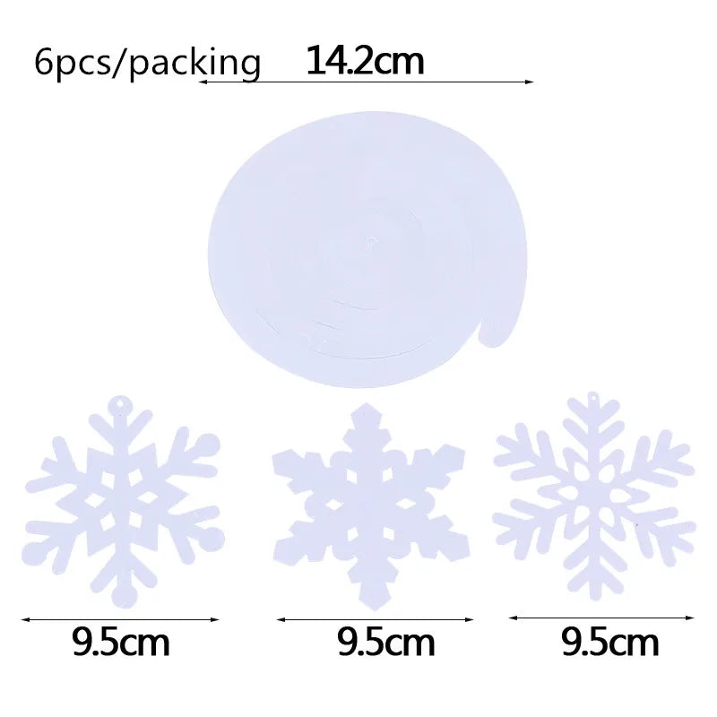 6pcs/set Christmas Spiral Hanging Deco Mini Christmas Tree Banner Snowflake Swirl Ceiling Deco For New Year Xmas Party Ornaments