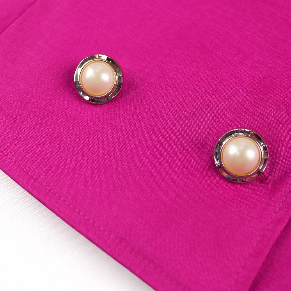 Women Tops Blouse Long Lantern Sleeves Double Buttons V Neck Shiny Glitter Party Classy Ladies Autumn Christmas 2023 New Female