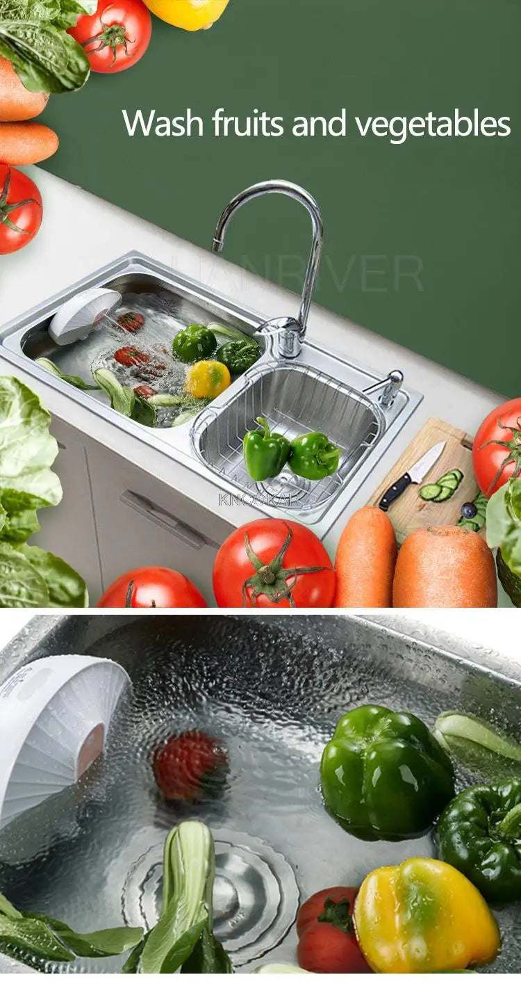 2000mAh Ultrasonic Dishwasher Mini Portable Tableware Cleaner Household Fruit and Vegetable Washing Machine High Pressure Clean