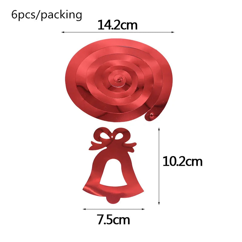 6pcs/set Christmas Spiral Hanging Deco Mini Christmas Tree Banner Snowflake Swirl Ceiling Deco For New Year Xmas Party Ornaments