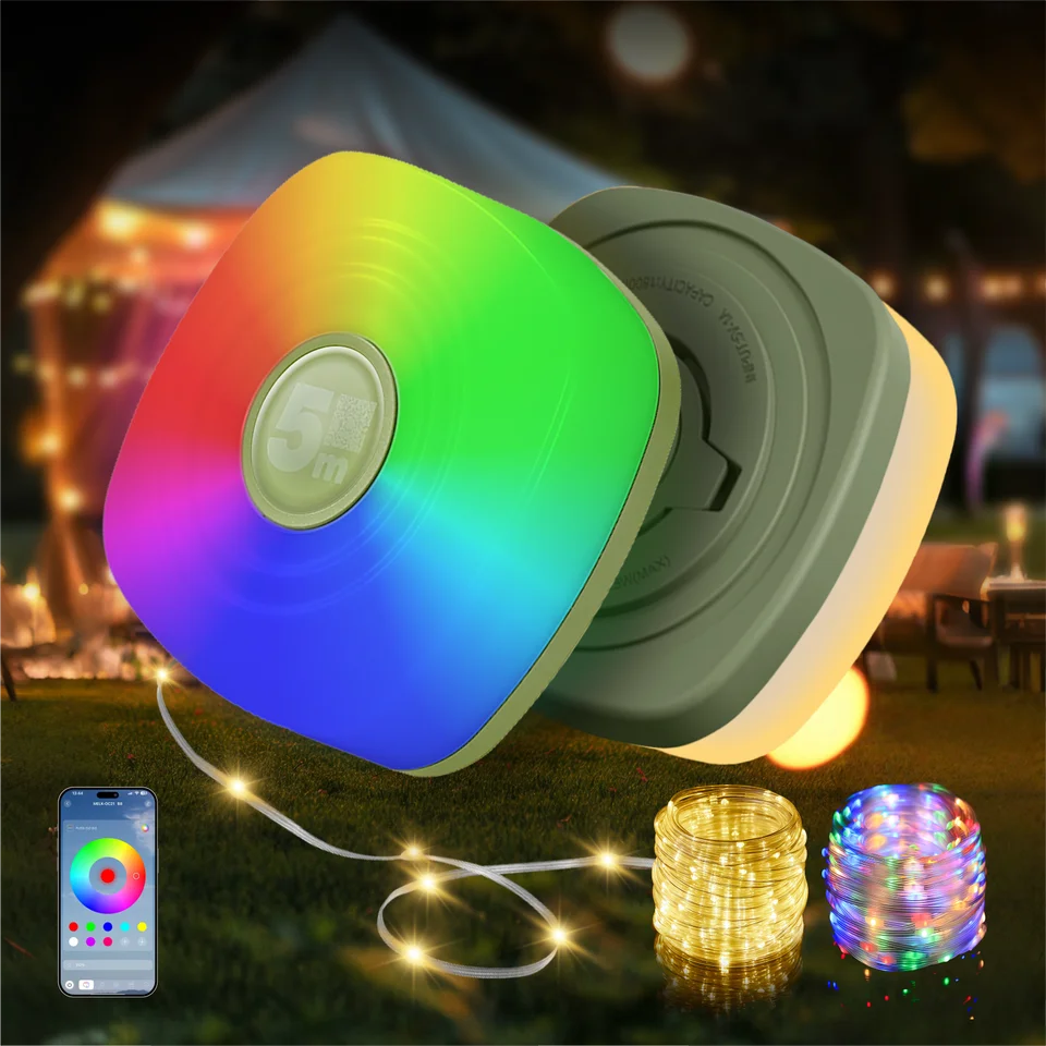 2Piece  Rechargeable Portable Camping Lamps Durable Waterproof String Lights for Festive Atmosphere in Outdoor Tent