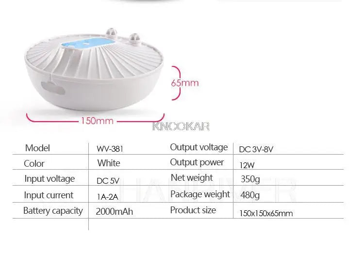 2000mAh Ultrasonic Dishwasher Mini Portable Tableware Cleaner Household Fruit and Vegetable Washing Machine High Pressure Clean