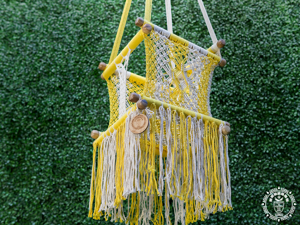 Hamac bebe macrame Amarillo 4