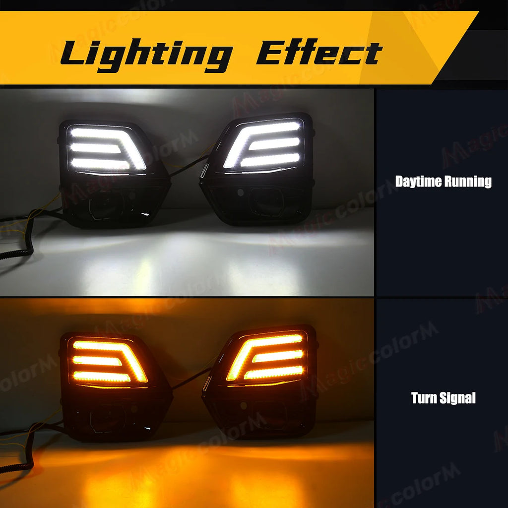 Car LED Driving Light Kit Daytime Running Lights DRL for Chevrolet Colorado 2023 2024 With Turn Signal Fog Lamp Cover