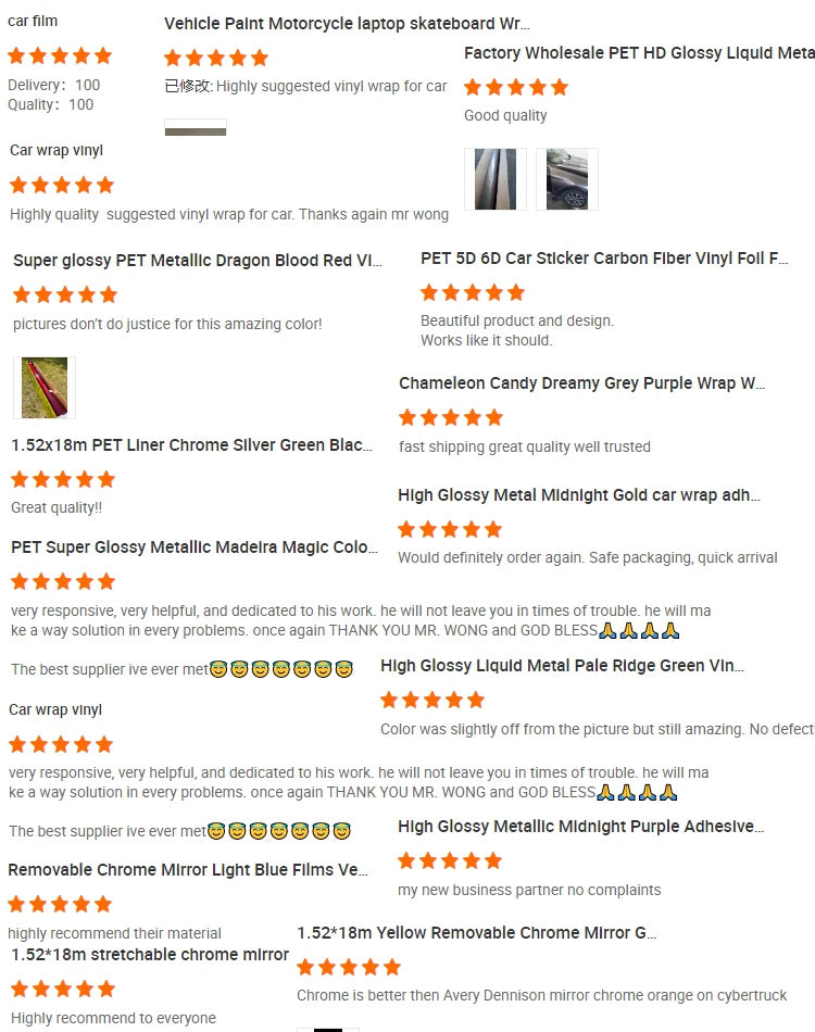 TPU Self-Adhesive Glossy Vinyl Car Color Changing Film Roll 99% UV 90% IR Rejection 7.5mil Thickness 5-Year Outdoor Warranty