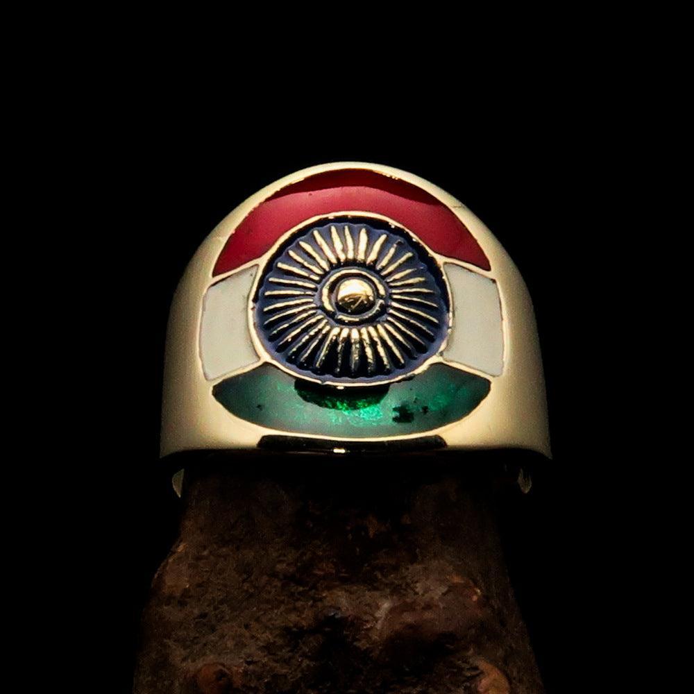 Perfectly crafted Men's National Flag Ring India - solid Brass