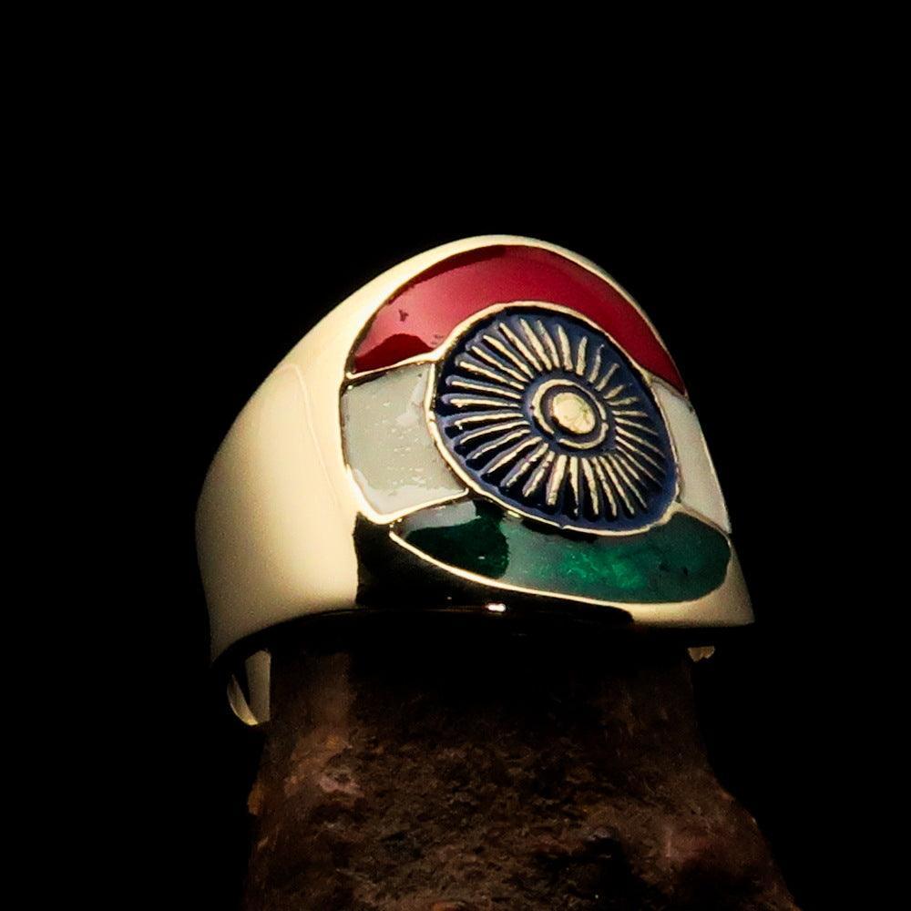 Perfectly crafted Men's National Flag Ring India - solid Brass