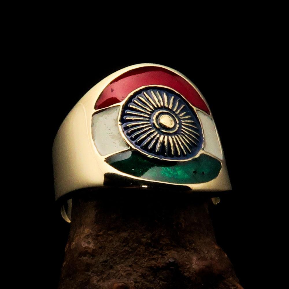 Perfectly crafted Men's National Flag Ring India - solid Brass