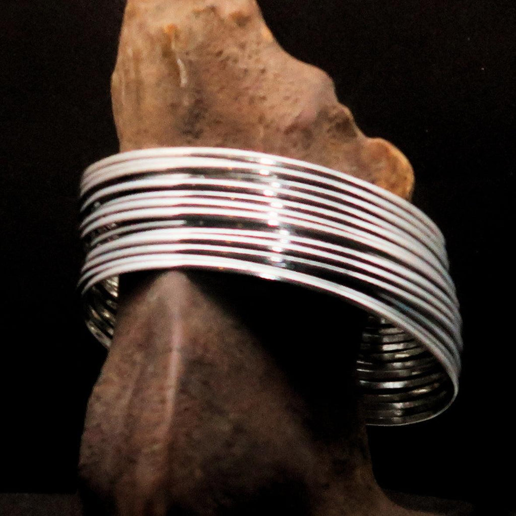 Excellent handcrafted minimalistic 16 String Sterling Silver Bracelet / Bangle