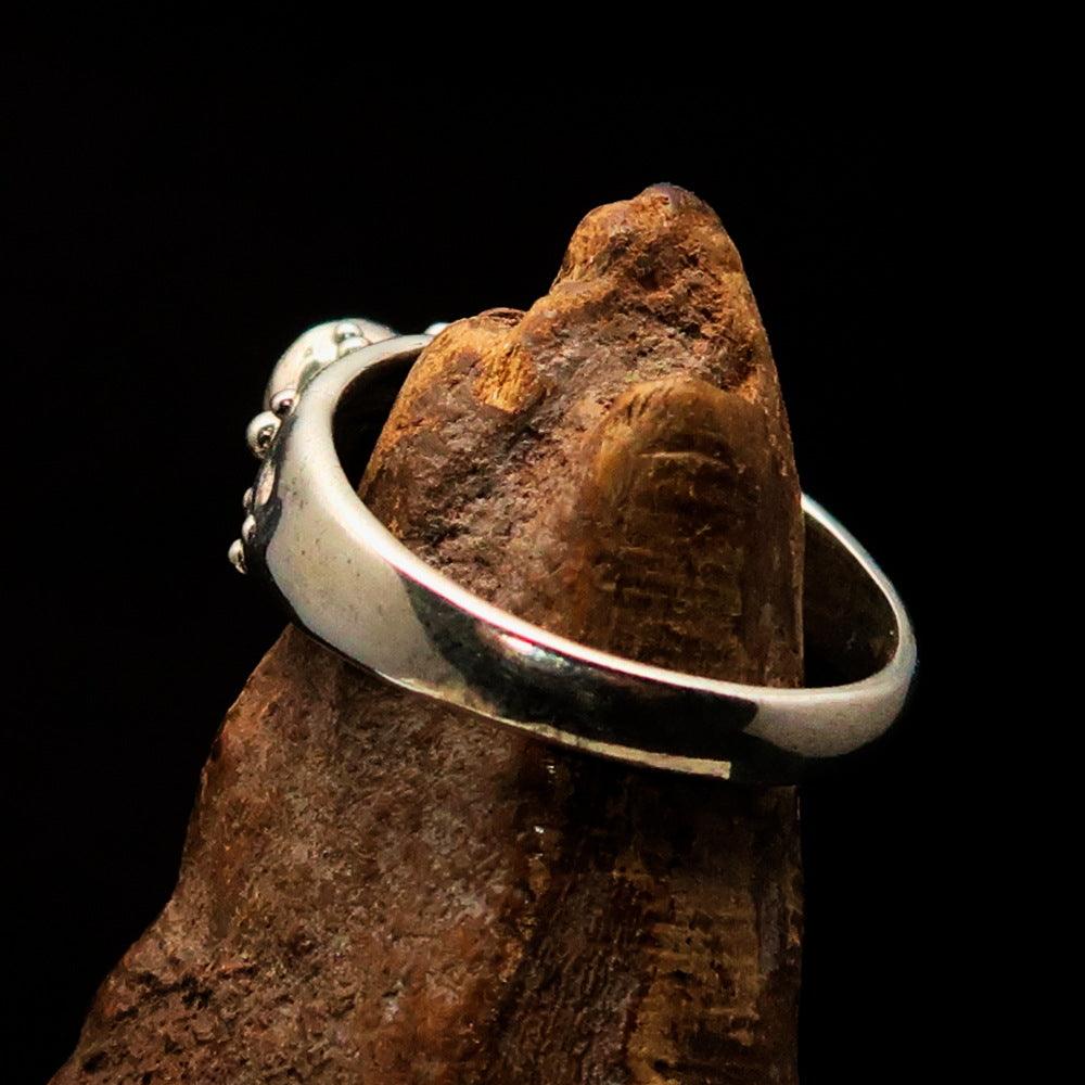 Opal Ring, Sterling Silver Ring, Solitaire Ring, round shaped Opal, handmade gemstone ring, unique design, gift for her - Size 9.5