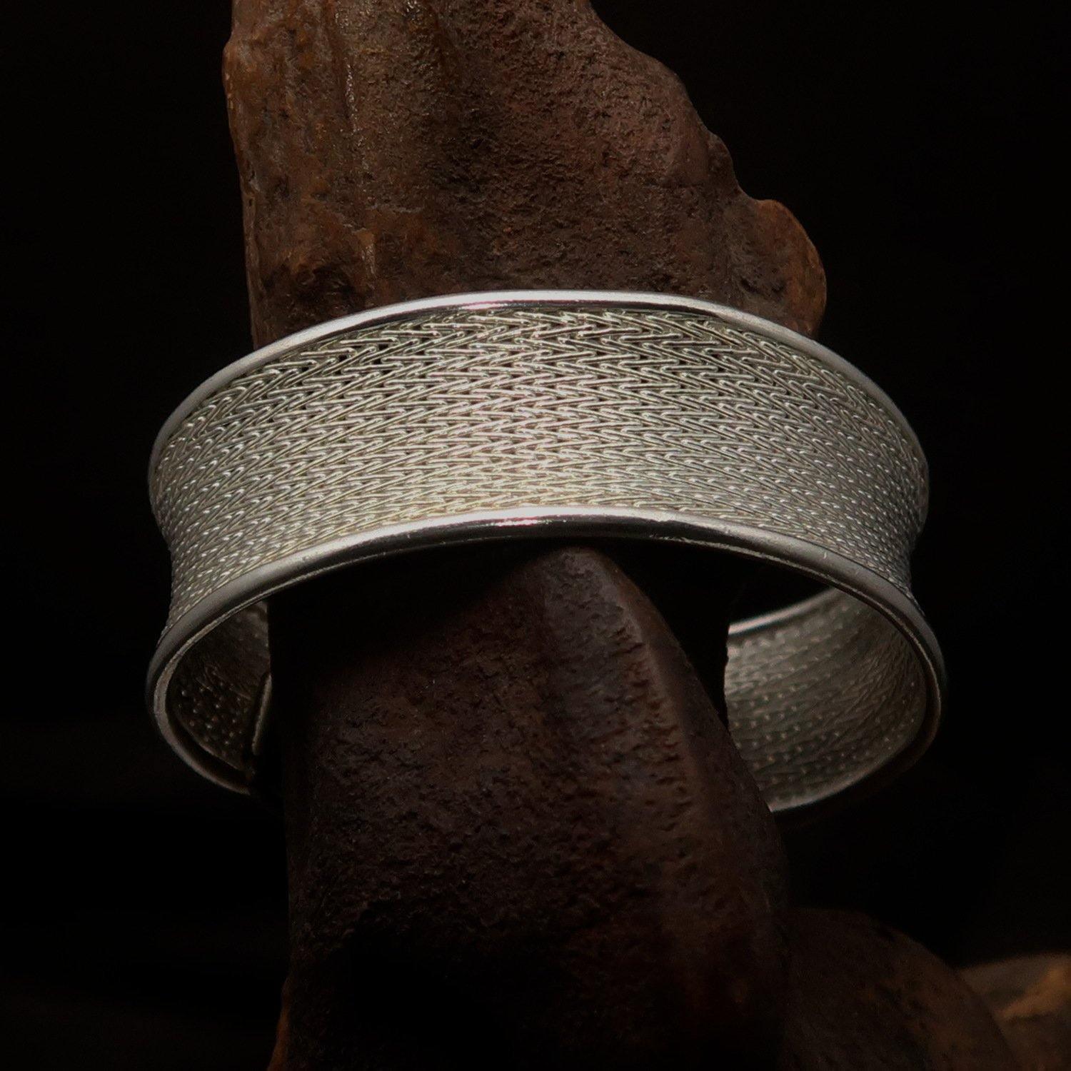 Excellent handcrafted woven Sterling Silver Bracelet Bangle