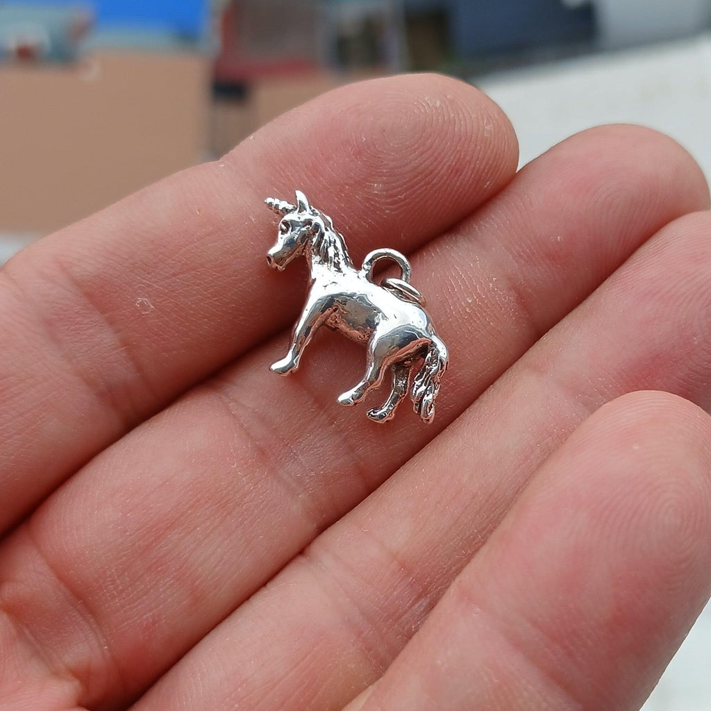 Unicorn Silver Pendant, Sterling Silver Unicorn Pendant, Excellent Details - hallmarked 925