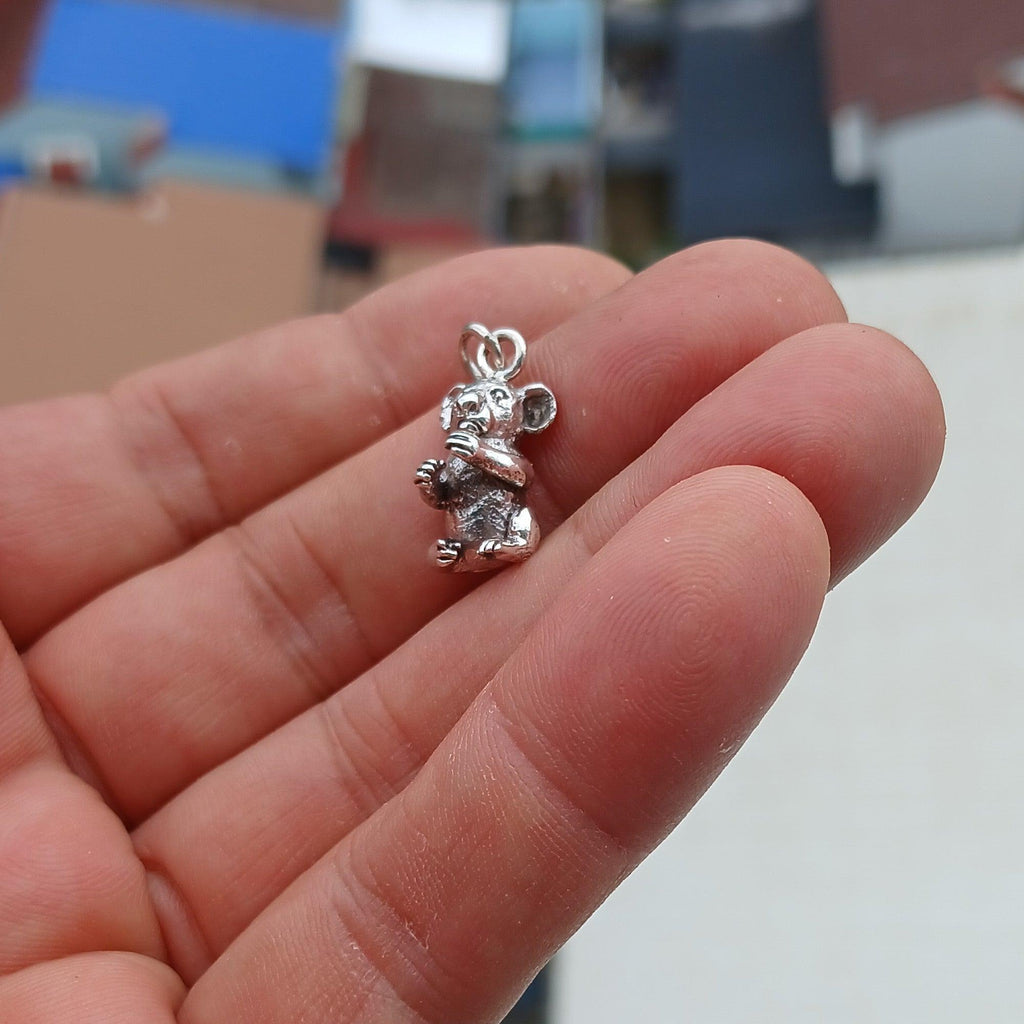 Koala Silver Pendant, Sterling Silver Koala Pendant, Koala Charm, Excellent Details - hallmarked 925