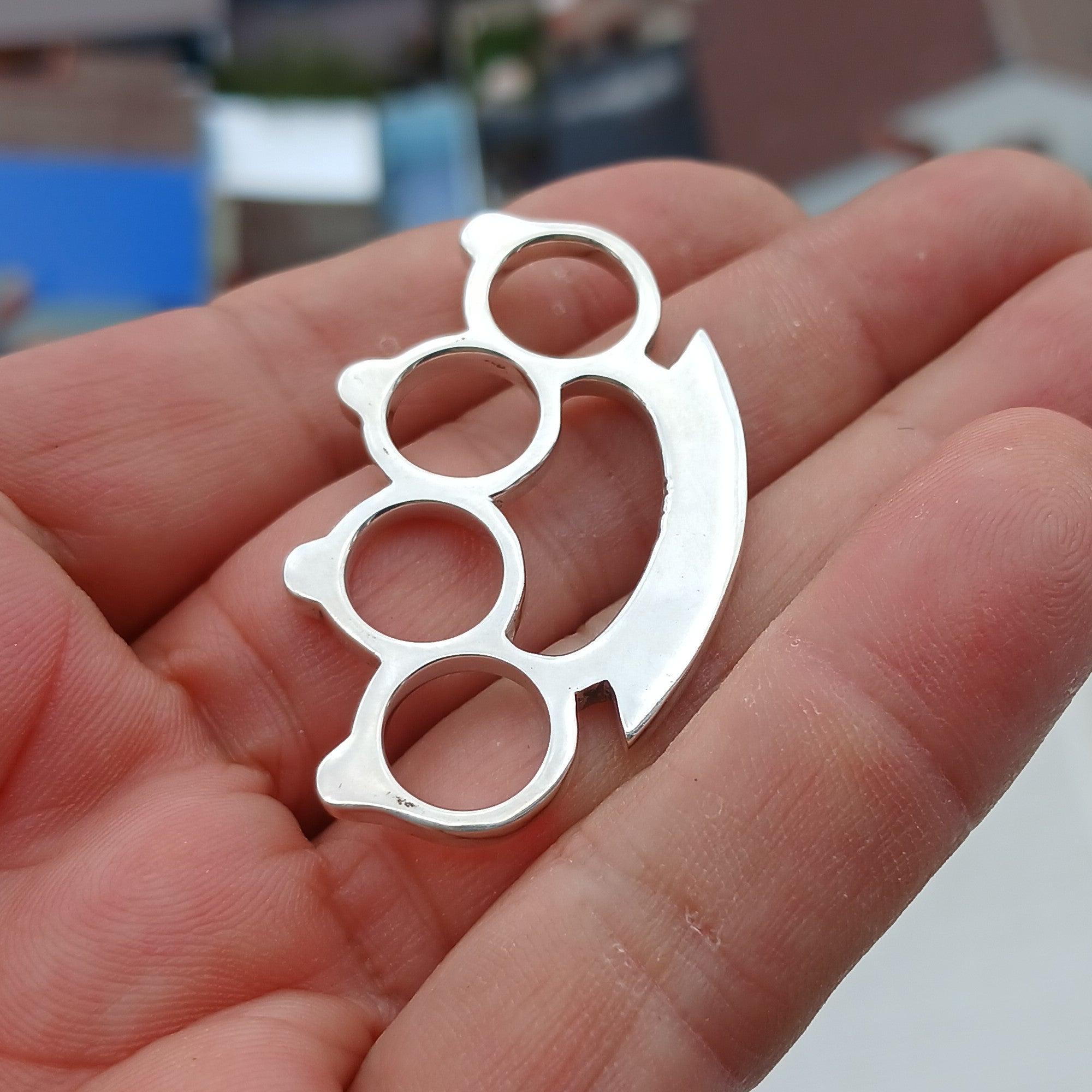 Knuckle Duster Silver Pendant, Sterling Silver knuckle duster Charm, Excellent Details hallmarked 925