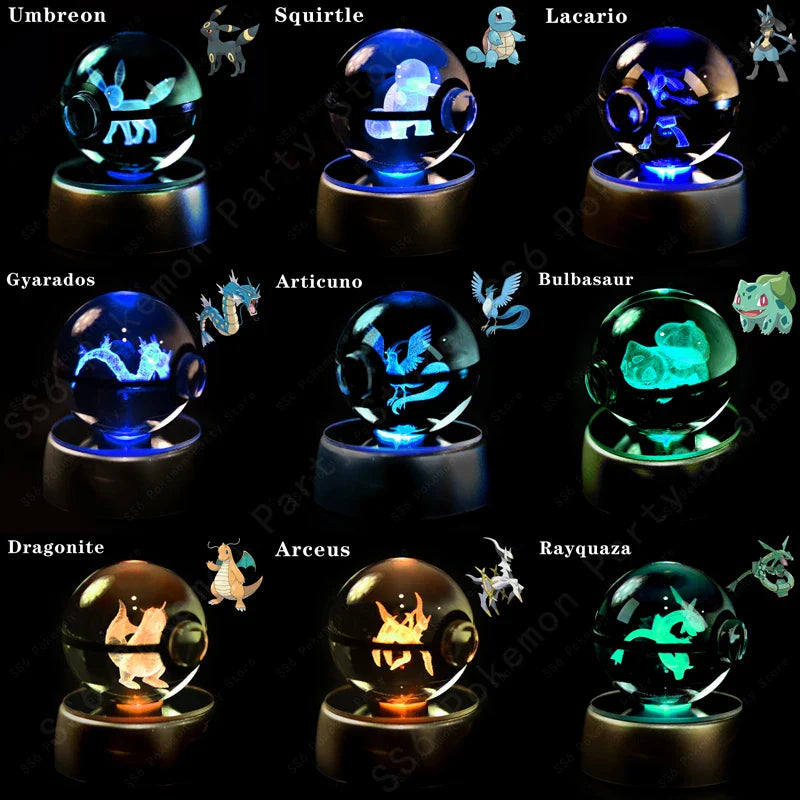 Pokemon Crystal Ball 3D Lamp Night Light