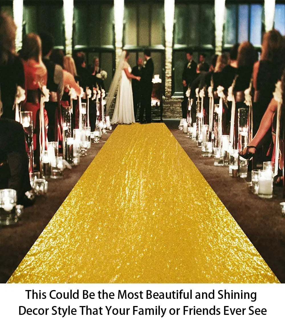 Gold Aisle Runners Carpet Runner for Party Glitter Runner Reusable Decor for Wedding Ceremony,Receptions,Events Christmas Decor