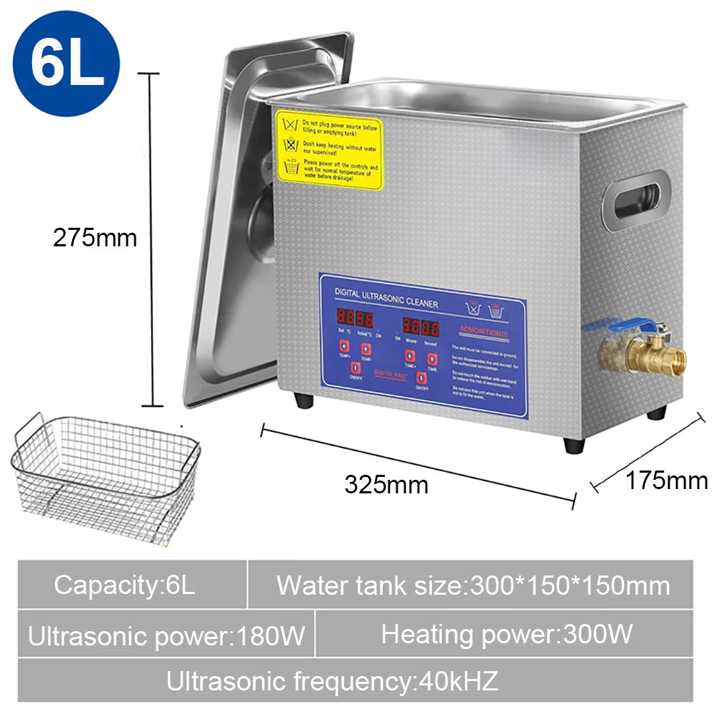 Ultrasonic Cleaner 2L 3L 6L 10L 15L 22L 30L Large Capacity Heated Cleaning Washing Machine Ultrasound Bath For Jewelry Glasses