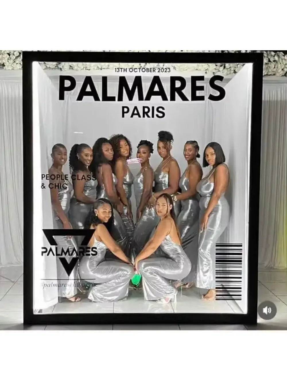 Weddings Photography Background decoration Props PVC magazine photo booth backdrop party event  led photo booth with led