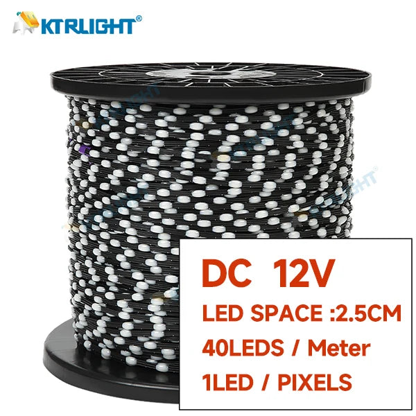 DC12V WS2811 3PIN pixel string signal RGB Addressable Fairy Lights for Room Decor, Ramadan, Outdoor IP68 Black Wire  Pitch