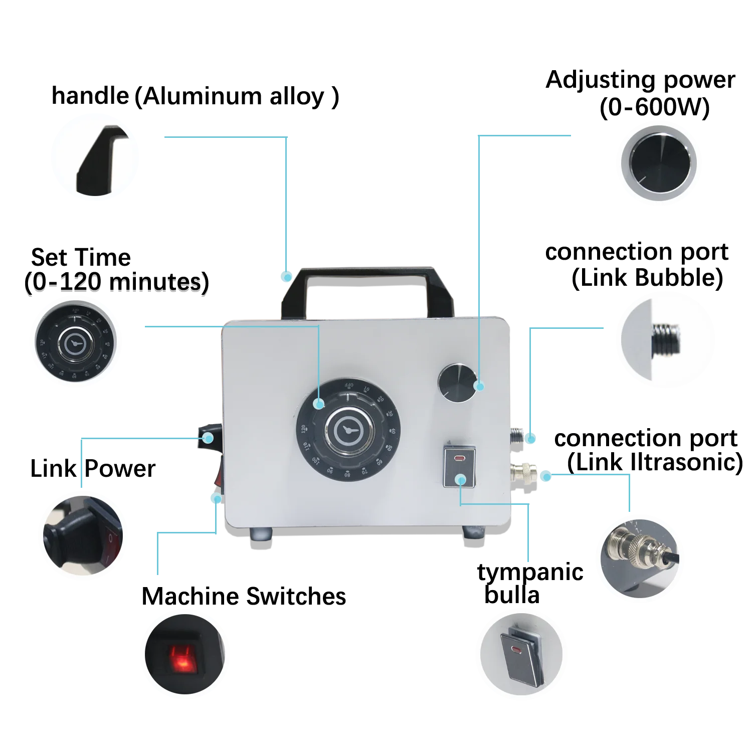 GENENG Ultrasonic Cleaner Portable Washing Machine 600W Mini Dishwasher Lave-Dishes Ultrasound Bath Sonic for Home Appliance