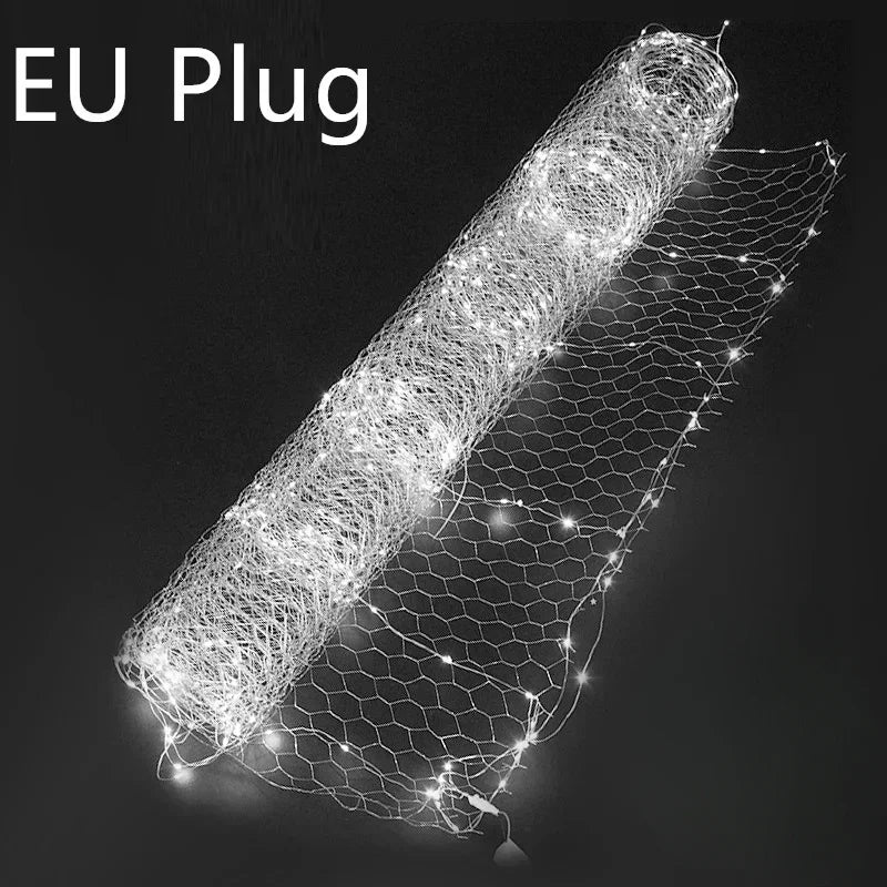 DIY Wedding Christmas Birthday Ceiling Decoration Wrought Iron Luminous Lamp Beads Starry Sky Net Stage Photography Scene Layout