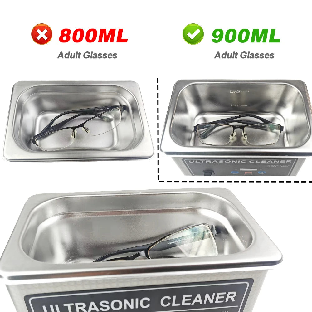 35w 60w Portable Ultrasonic Cleaner for Jewelry Dental Small Metal Parts Tool 800ml 900ml 220v Ultrasonic Bath Washing Machine