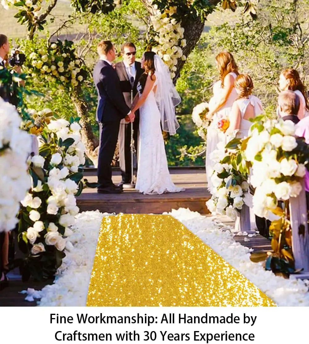 Gold Aisle Runners Carpet Runner for Party Glitter Runner Reusable Decor for Wedding Ceremony,Receptions,Events Christmas Decor