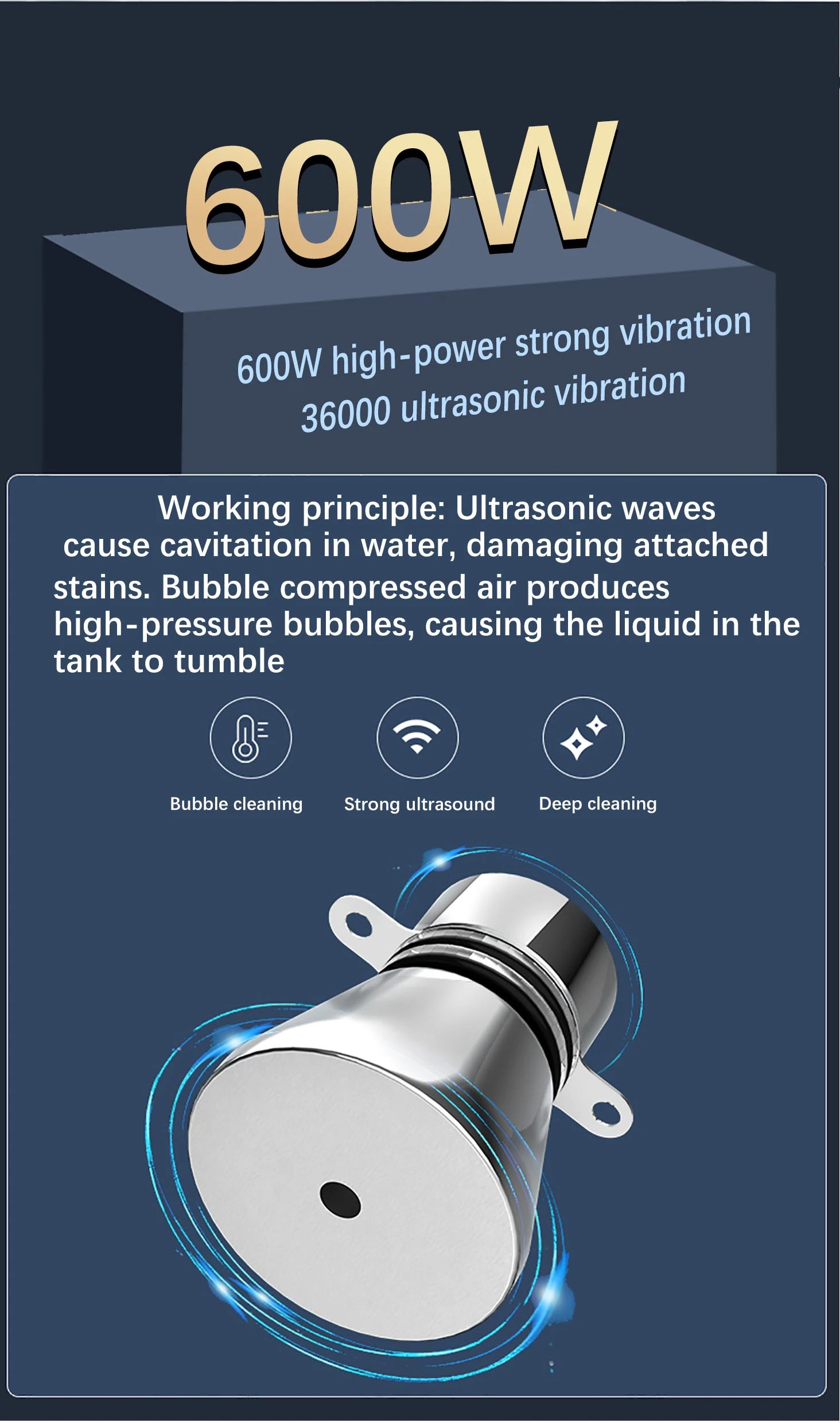 GENENG Ultrasonic Cleaner Portable Washing Machine 600W Mini Dishwasher Lave-Dishes Ultrasound Bath Sonic for Home Appliance