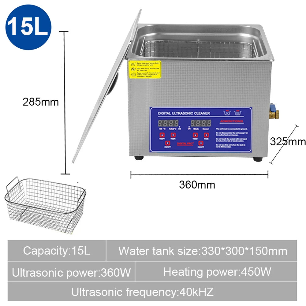 Ultrasonic Cleaner 2L 3L 6L 10L 15L 22L 30L Large Capacity Heated Cleaning Washing Machine Ultrasound Bath For Jewelry Glasses