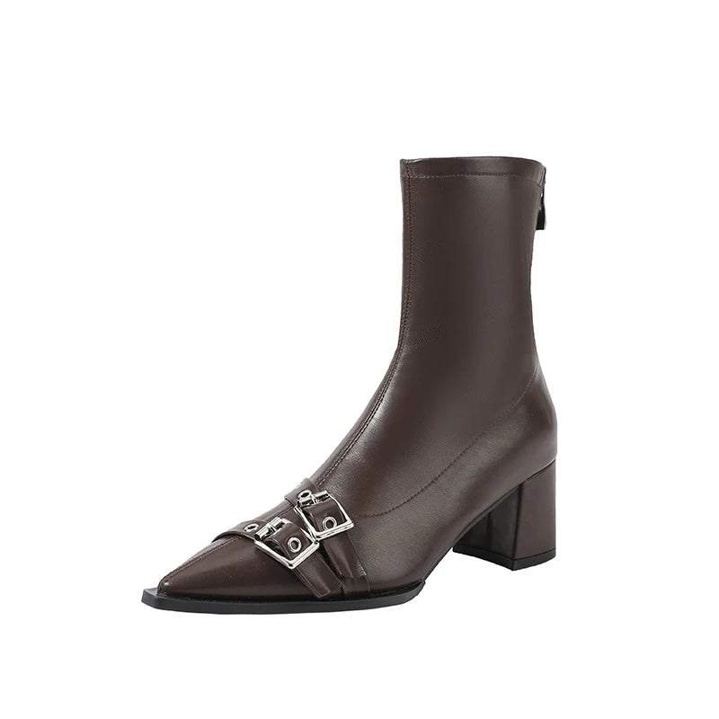 Ankle High Heels Women Chelsea Boots Sexy Pointed Toe Designer Shoes New Brand Winter 2024 Shoes Dress Gladiator Lady Chaussures