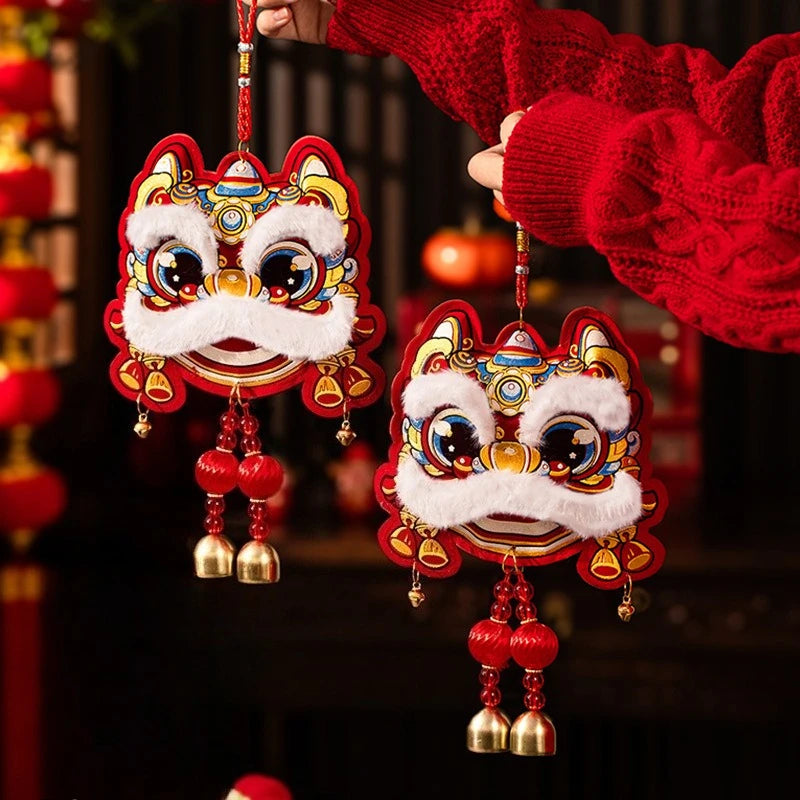 Chinese New Year Lion Dance Pendant Spring Festival Red Celebration Decoration Home Furnishings Festive