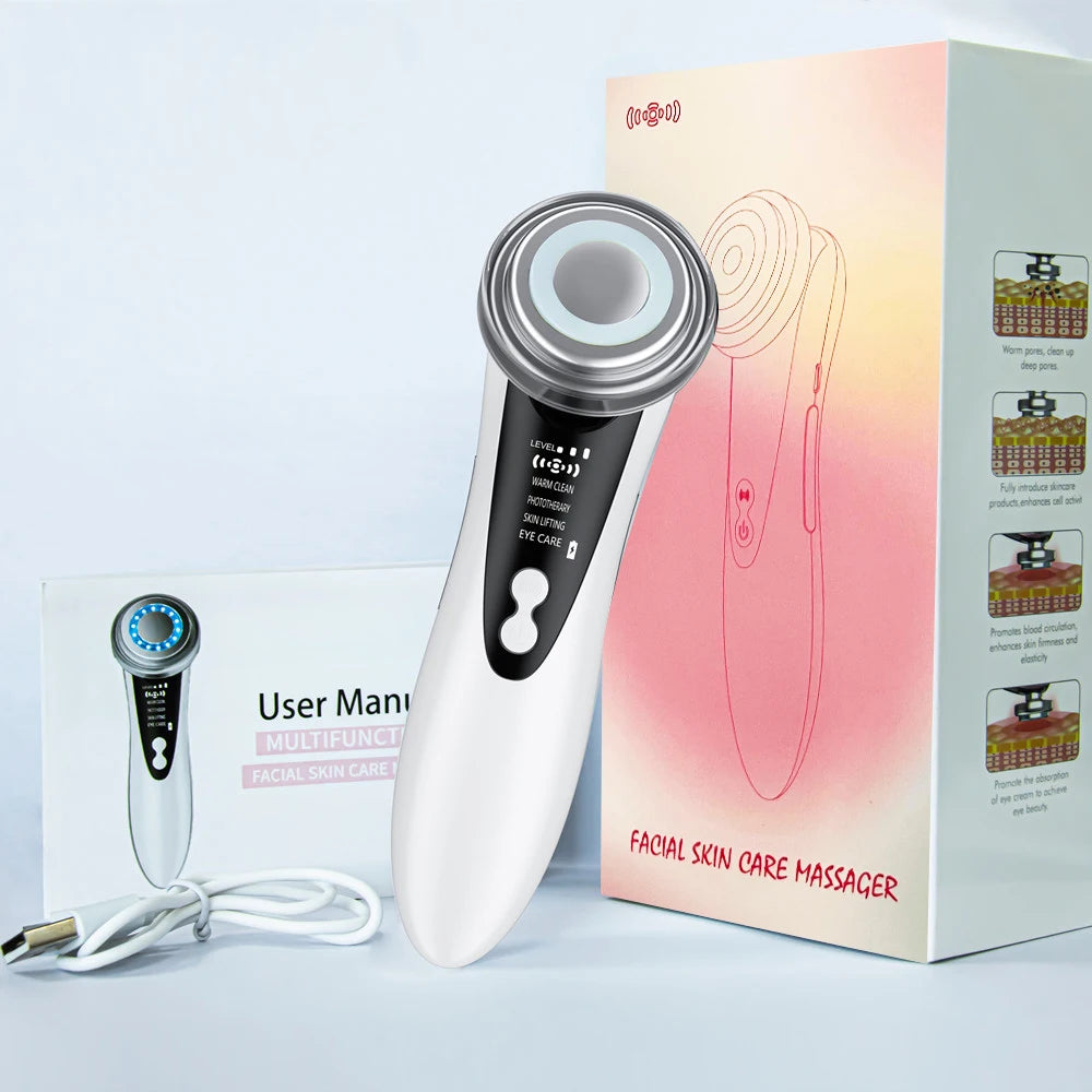 EMS Micro Current Lifting Device Vibration LED Face Skin Rejuvenation Wrinkle Remover Anti-Aging Facial Beauty Device