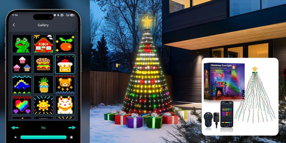 400LED Smart Curtain Lights 2*2M RGBIC Window Fairy Light APP Control Remote Music Mode for Home Halloween Christmas Decor