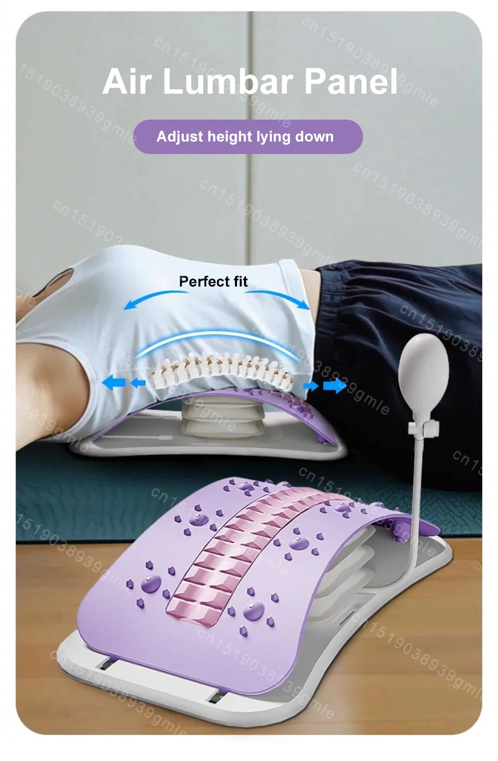 Adjustable Back Massager Airbag Waist Neck Support Massage Lumbar Cervical Muscle Relax Yoga Exercise Equipment Ergonomically