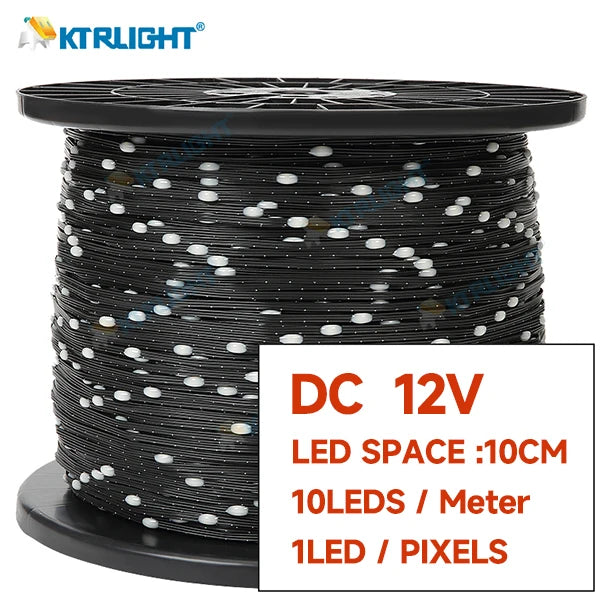 DC12V WS2811 3PIN pixel string signal RGB Addressable Fairy Lights for Room Decor, Ramadan, Outdoor IP68 Black Wire  Pitch