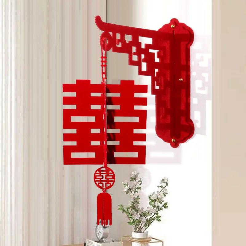 1 SET Chinese Wedding New Year Decoration Double Happiness Wedding Decoration Red Hanging Pendant Traditional Pendant Ornament