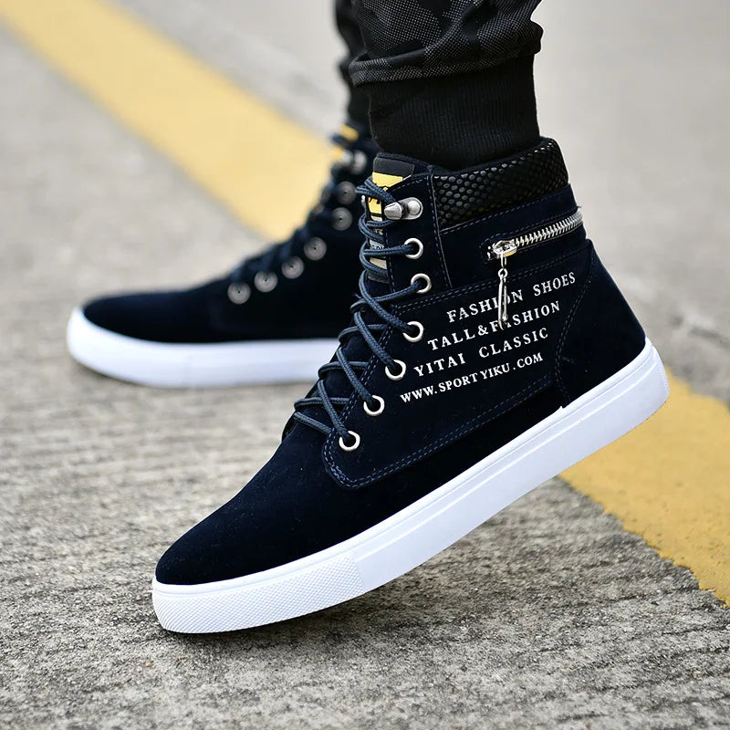 Men's Skateboarding Shoes High-Top Sneakers Casual Sports Shoes Men Street Shoes Men Flats Leather Walking Shoes Chaussure Homme