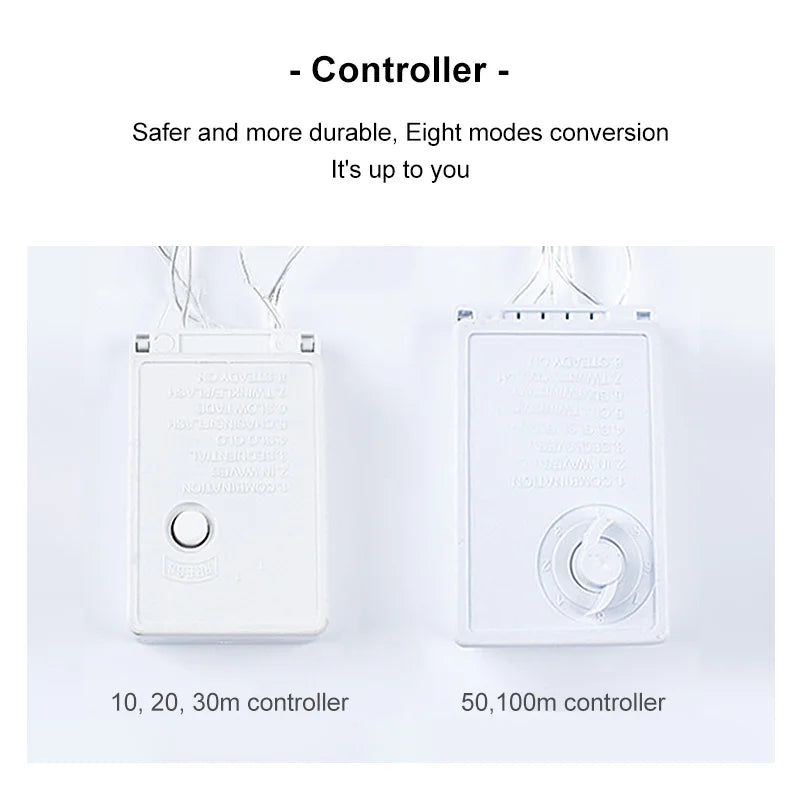 Wedding LED String Light IP44 Waterproof Outdoor Party Fairy Garland Light 8 Modes Holiday Decoration For Wedding Easter Decor