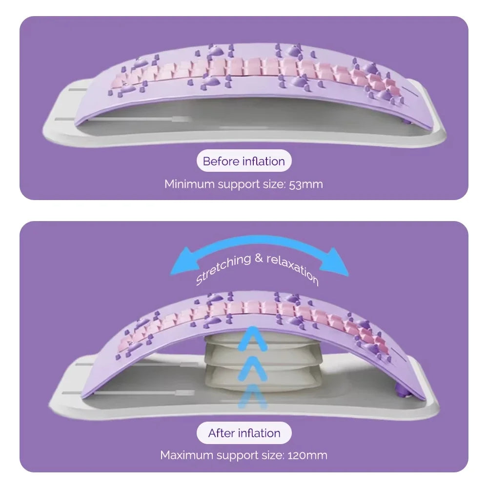 Adjustable Back Massager Airbag Waist Neck Support Massage Lumbar Cervical Muscle Relax Yoga Exercise Equipment Ergonomically